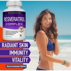 2 BOTTLES- Toplux Resveratrol Complex,1800mg Natural Antioxidant,Cellular Health