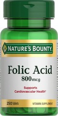 Folic Acid 800mcg Tablets Nature s Bounty 250