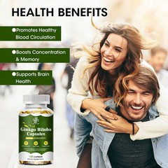 Ginkgo Biloba Capsules, Supports Brain Function & Memory, Healthy Circulation~