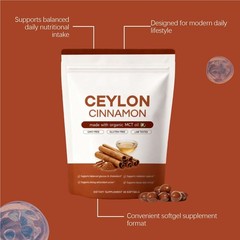 Ceylon Cinnamon Softgels, Ceylon Cinnamon Soft Gels 7200Mg Equivalent Premium