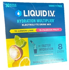 Liquid I.V. Hydration Multiplier Electrolyte Powder Variety Pack 30 Lemon Lime