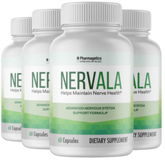 Nervala Nerve Pain Relief Neuropathy by Pharmagetics – 4 Bottles, 240 Capsules