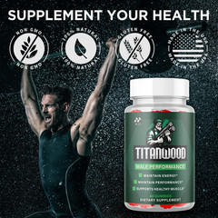 (5 Pack) Titanwood Male Gummys Advanced Male Support Supplement 300 Gummies