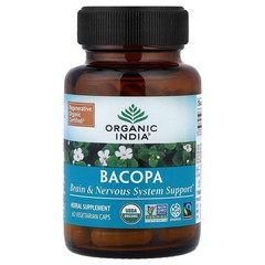 2 X Organic India, Bacopa, 60 Vegetarian Caps (350 mg per Capsule)