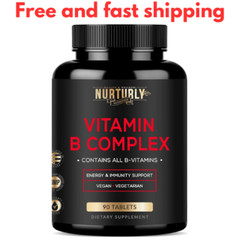 NURTURLY Vitamin B Complex – Energy, Immunity & Mood Support, 90 Tablets