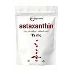 Micro Ingredients Astaxanthin 12mg,Natural Tanning Support, Easy to Swallow