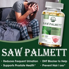 120 Softgels Saw Palmetto Extract 1000mg Prostate Supplement Urinary Men Health