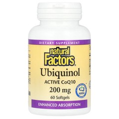 2 X Natural Factors, Ubiquinol, 200 mg, 60 Softgels