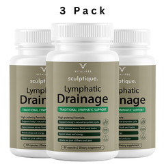 (3 Pack) Sculptique Lymphatic Drainage Capsules, Lymphatic Drainage, 60 Capsules