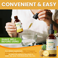 Vegan Quercetin Liquid Drops with Zinc, Bromelain-Immunity Respiratory Wellness
