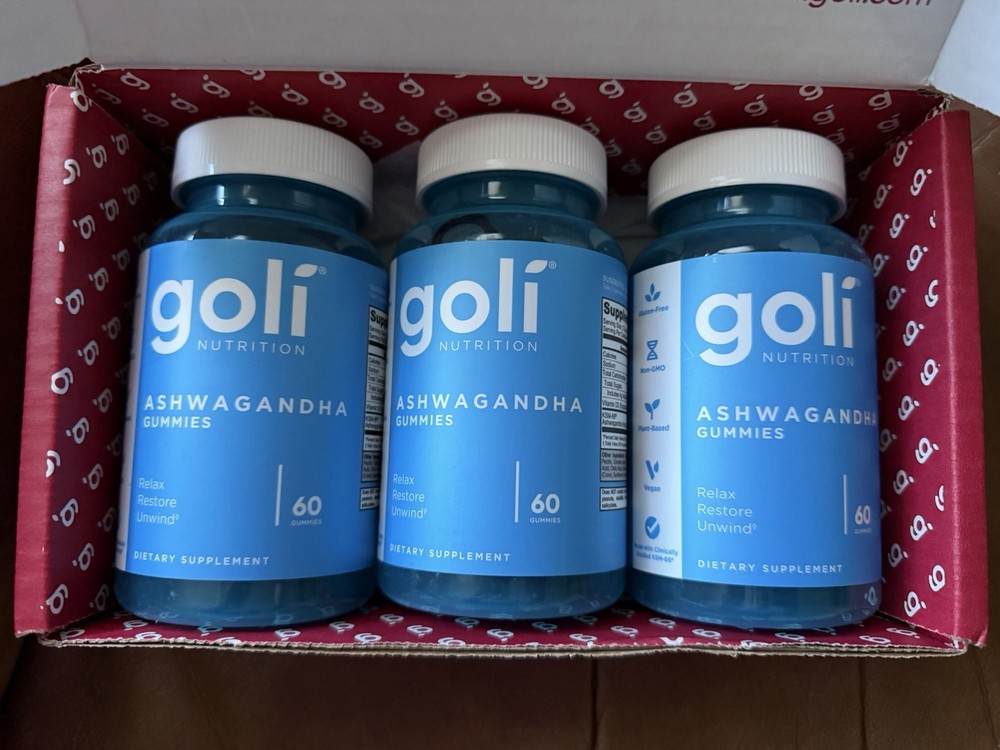 Goli Nutrition Ashwagandha Mixed Berry Gummies – 60 Count (3 Pack) 180 6/2027