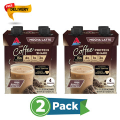 Atkins Protein Shake, Mocha Latte, Keto Friendly, Gluten Free, 8 Ct