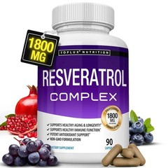 Resveratrol Toplux Complex,1800mg Eco-Friendly Antioxidant,Cellular Health 90 Ca