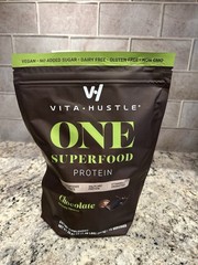 VitaHustle Protein Powder Chocolate 23.45 oz Vegan Gluten-Free Non-GMO