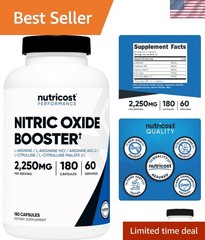 Nitric Oxide Booster 2250mg, 180 Capsules – 750mg Per Casule, 60 Servings – G…