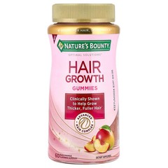 2 X Nature’s Bounty, Hair Growth Gummies, Peach Mango, 60 Gummies