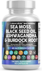 60 Caps Clean Nutraceuticals Sea Moss Blend Black Seed Ashwagandha Vitamins