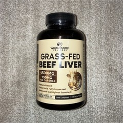 Wholesome Wellness Grass-Fed Beef Liver 4500mg 180 Caps Exp 09/2028