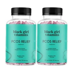 2-Pack Black Girl Vitamins PCOS Relief – Cycle Support for Women – 120 Gummies