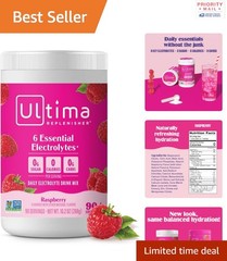 Electrolyte Powder Mix 90 Servings Sugar Free Raspberry Flavor Canister