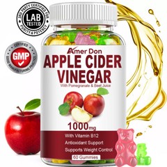 Apple Cider Vinegar Gummies 1000 MG with Mother 100% Vegan ACV Gummy – NON GMO