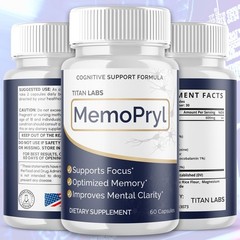 (1 Pack) MemoPryl Nootropic All Natural Brain Supplement Memo Pryl 60 Capsules