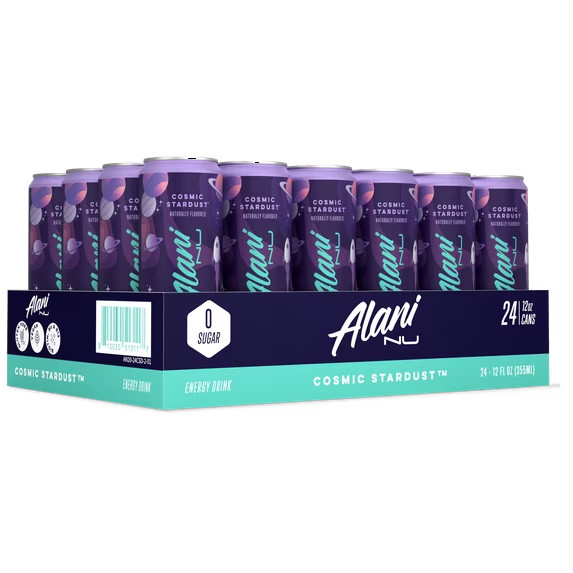 Alani Nu COSMIC STARDUST, Sugar Free, Energy Drink 12 Fl Oz Cans, 24 Pack