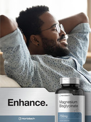 Horbäach Magnesium Bisglycinate | 120 Capsules | 750Mg | Non-Gmo and Gluten