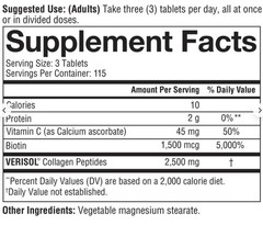 NEW 2 x Youtheory Collagen Concentrated Effect Verisol Biotin exp 10/27 345 tab.