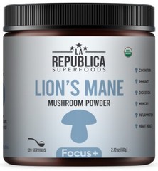 La Republica LION’S MANE Organic Mushroom Extract Powder. (Full Fruiting Bodies)