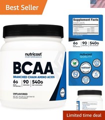 BCAA Powder 2:1:1 – 19.2 Oz Unflavored Vegetarian Supplement for All Ages