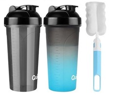 NEW QuiFit 2-Pack 28oz Protein Shaker Bottles, Leak Proof, Dishwasher Safe