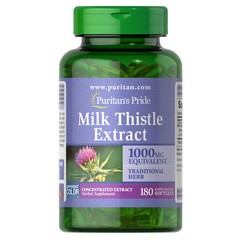 Puritan’s Pride Milk Thistle 4:1 Extract 1000 mg (Silymarin) – 180 Softgels