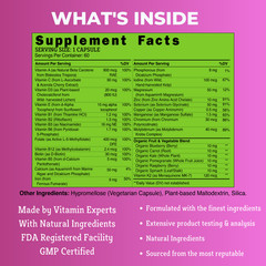 Women Organic Whole food multivitamin & Multi-Mineral, One Daily, 60 days supply