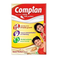 Complan Nutrition Drink Powder for Children, Kesar Badam Flavour, 500 g F146