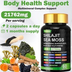 Sea Moss & Shilajit (Black Seed Oil, Turmeric, Ashwagandha, Ginger, Vitamin D)