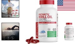 Antarctic Krill Oil 2000mg with Omega-3s for Heart Health – 60 Softgels