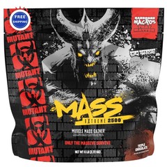 Mutant Mass Extreme Gainer Whey Protein Powder 6 lb Triple Chocolate Build Size
