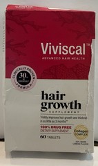 Viviscal Hair Growth Supplement Lemon Flavor Drug Free Biotin Zinc 60 Tablets