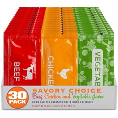Reduced Sodium Beef, Chicken and Vegetable Broth Concentrate, 30 Packets 10/F…