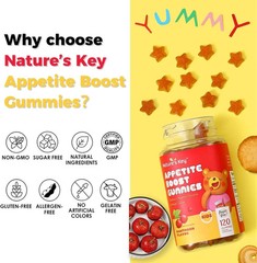2 Pack Appetite Booster Gummies Sugar Free, Suitable for All Ages 60Ct