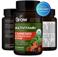 Dr. Berg Whole Food Multivitamin with Minerals, Daily for Men & Women, USDA 90CT