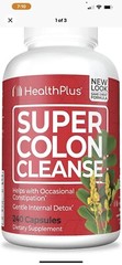Health Plus Super Colon Cleanse 500 mg 240 capsules Fast Free Shipping