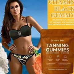 Skin Savanna Tanning Gummies, with Vitamin C & E, Astaxanthin, Beta Carotene & L