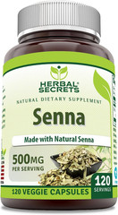 Senna Supplement | 500 Mg | 120 Veggie Capsules | Made with Natural Senna | Non-