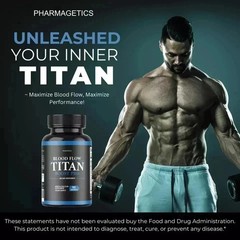 Blood Flow Titan Boost Pro Mens Blood Flow Supplement – 90 Capsules | Pack of 4