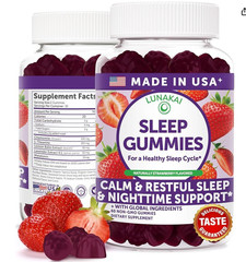 USA Made Sleep Gummies for Adults with Melatonin 10mg, L-Theanine, Chamomile
