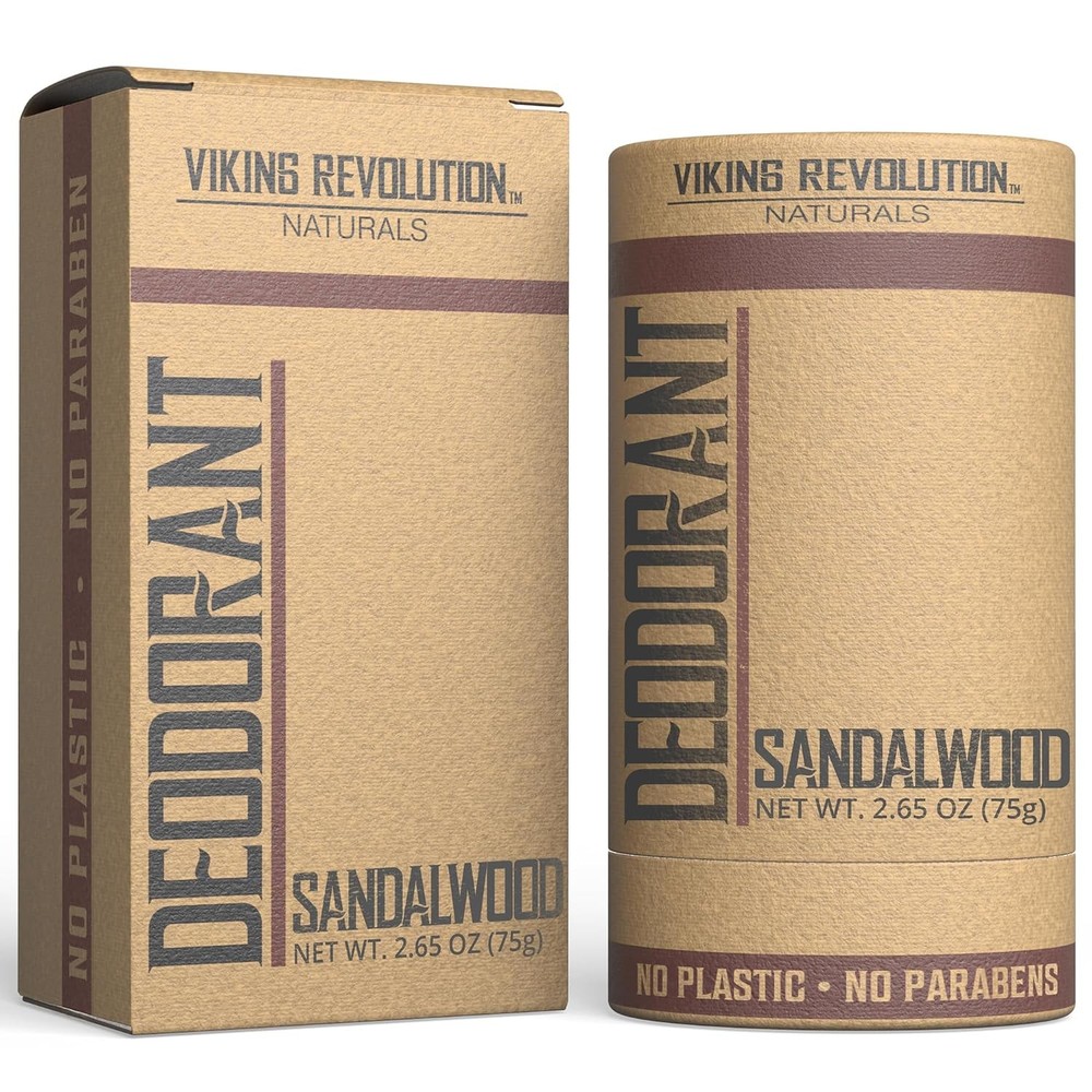 Viking Revolution Sandalwood Deodorant for Men – Aluminum Free Men (2.65oz)