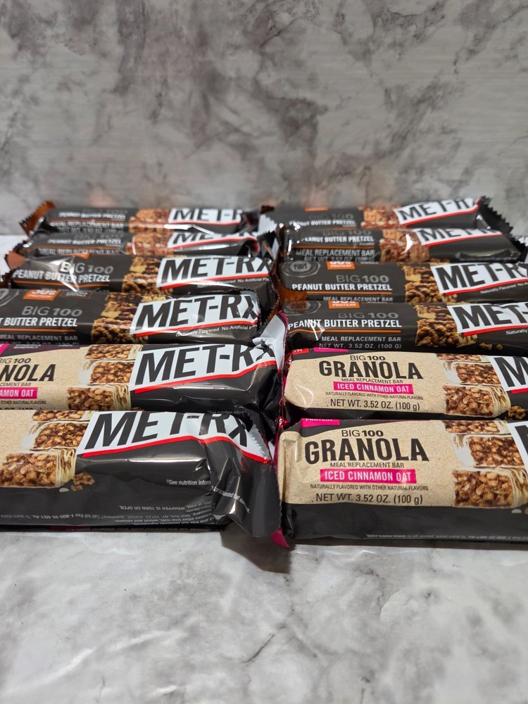 MET-Rx Big 100 Meal Replacement Bar Lot of 12 Various Flavors 28g 30g 9/2026