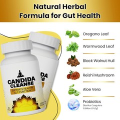 Candida Cleanse 60 Capsules – Gut & Colon Support, organic Herbs for Intestinal